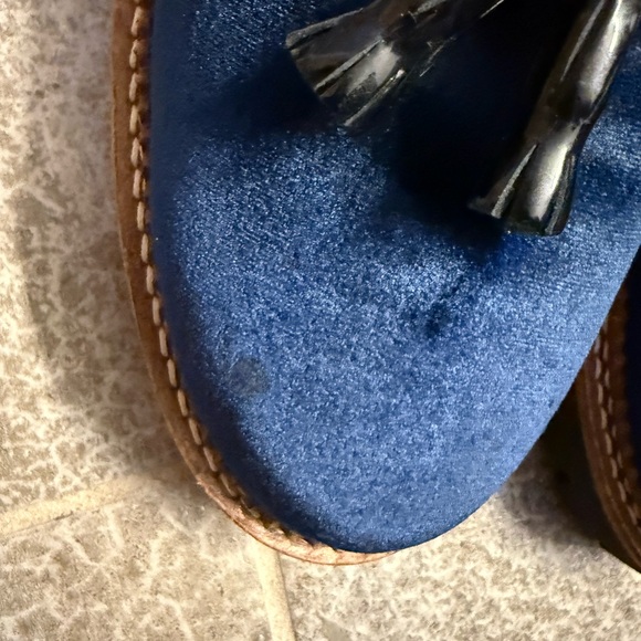 Jon Josef Women's Navy Velvet Loafers - Picture 2 of 8